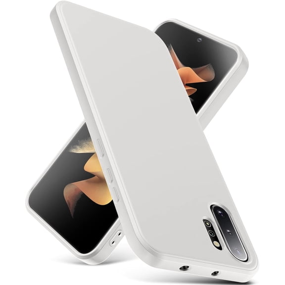 for Samsung Galaxy Note 10 Plus Case, Thin Liquid Silicone Case,Shockproof,Slim Thin Phone Case for Samsung Galaxy Note 10 Plus, Full Body Screen Camera Protective Cover-Beige 2-sam n10p-04