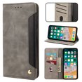 thumbnail image 1 of For Samsung Galaxy Note 10 Plus Case Vintage PU Leather Wallet Case TPU Bumper [RFID Blocking Card Slots] [Hands-Free Kickstand] [Magnetic Closure] Shockproof Flip Folio Case,Gray, 1 of 8