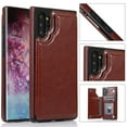 thumbnail image 1 of For Samsung Galaxy Note 10 Plus Wallet Case with Card Holder, Premium PU Leather Kickstand Credit Card Slots Case,[RFID Blocking] Double Magnetic Clasp Back Flip Durable Shockproof Cover, Brown, 1 of 7
