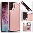 thumbnail image 1 of For Samsung Galaxy Note 10 Plus Wallet Case with Card Holder, Premium PU Leather Kickstand Credit Card Slots Case,[RFID Blocking] Double Magnetic Clasp Back Flip Durable Shockproof Cover, Rosegold, 1 of 9