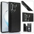 thumbnail image 1 of For Samsung Galaxy Note 10 Wallet Case with Card Holder, Premium PU Leather Kickstand Credit Card Slots Case,[RFID Blocking] Double Magnetic Clasp Back Flip Durable Shockproof Cover, Black, 1 of 9
