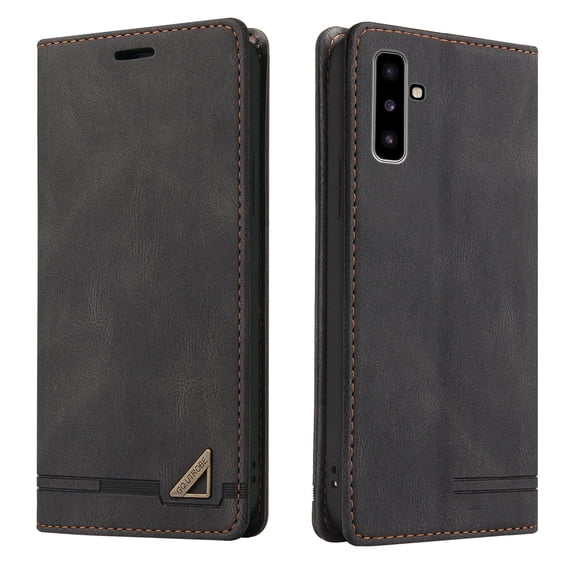 for Samsung Galaxy Note 10 Wallet Case, PU Leather Shock and Drop Resistant Flip Case with Built-in Kickstand Magnetic Card Slots Cover for Samsung Galaxy Note 10 (6.3-inch),Black