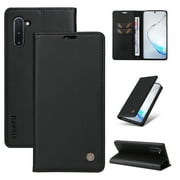 for Samsung Galaxy Note 10 Wallet Case with RFID Blocking Credit Card Holder,Classic Vegan PU Premium Leather Folio Magneitc Flip Kickstand Shockproof Cover for Samsung Note 10 Phone case,Black