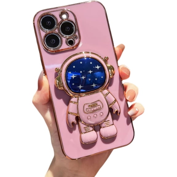 for Samsung Galaxy Note 20 10 Ultra Pro Case, Popular Glossy Soft TPU Phone Case, Creative Starry Sky Cute Astronaut Foldable Stand Protector Cover(Purple,Note 10 Pro)