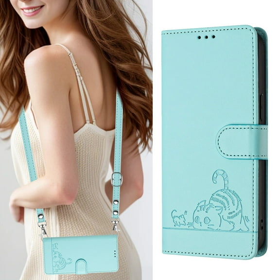 Samsung Galaxy Note 20 5G Case ,Cat PU Leather Crossbody Lanyard Strap RFID Magnetic Wallet Compatible with Samsung Galaxy Note 20 5G Cover