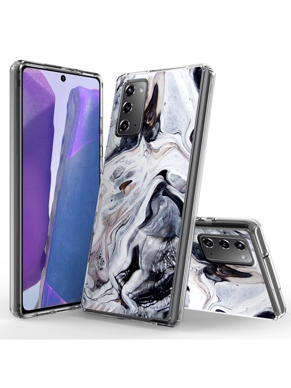 Samsung Galaxy Note 20 5G Case, Rosebono Bling Glitter Sparkle Black and White Marble Graphic Fashion Cute Colorful Skin Cover Shockproof Case for Samsung Galaxy Note 20 5G