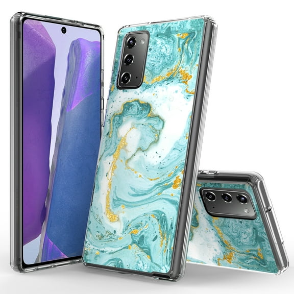 Samsung Galaxy Note 20 5G Case, Rosebono Bling Glitter Sparkle Laser Green Marble Graphic Fashion Cute Colorful Skin Cover Shockproof Case for Samsung Galaxy Note 20 5G