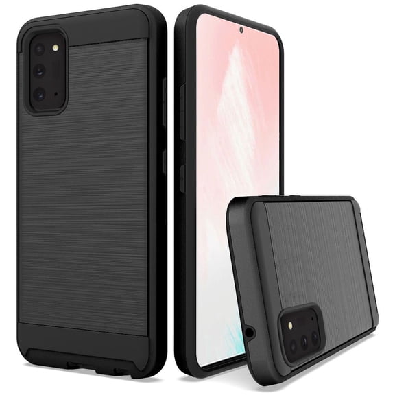 Samsung Galaxy Note 20 (6.7") Case Hybrid Rugged Brushed Metal Design TPU + PC Dual Layer Slim Shockproof Armor ,Xpm Phone Cover for Galaxy Note 20 - Black