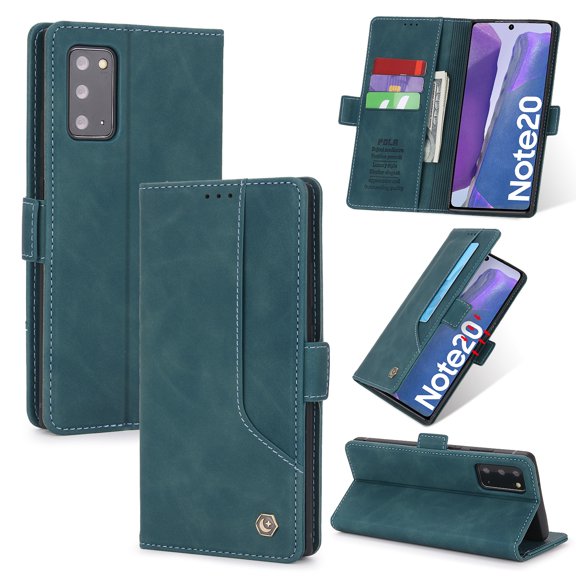 Samsung Galaxy Note 20 Case, Dteck Leather Flip Folio Wallet Card Holder Case Cover For Samsung Galaxy Note20 6.7 inch, Blue