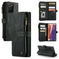 thumbnail image 1 of Samsung Galaxy Note 20 Case,Dteck Magnetic Wallet Case Premium Durable PU Leather Zipper Pocket Card Holder Kickstand Phone Protective Cover for Galaxy Note 20,Black, 1 of 5