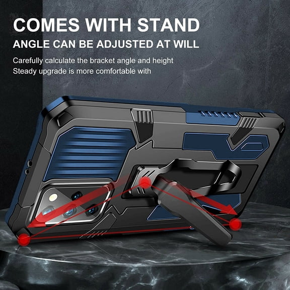 Samsung Galaxy Note 20 Case, Dual Layers [Combo Holster] And Built-In Kickstand Hybird Shockproof (Blue)