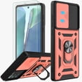 thumbnail image 1 of for Samsung Galaxy Note 20 Case with Flexible TPU Screen Protector 2 Pcs, Slide Camera Lens Cover Protective Case with Magnetic Ring Kickstand for Samsung Galaxy Note 20 5G-Rose Gold, 1 of 13