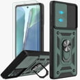 thumbnail image 1 of for Samsung Galaxy Note 20 Case with Flexible TPU Screen Protector 2 Pcs, Slide Camera Lens Cover Protective Case with Magnetic Ring Kickstand for Samsung Galaxy Note 20 5G-Dark Green, 1 of 13