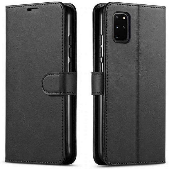 Samsung Galaxy Note 20 Case, Included [Tempered Glass Screen Protector], Starshop Premium Leather Wallet Pocket Credit Card Slots-Black