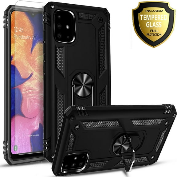 Samsung Galaxy Note 20 Case, [NOT FIT NOTE 20 ULTRA] Case, With [Tempered Glass Screen Protector Included], STARSHOP Drop Protection Ring Kickstand Cover- Black