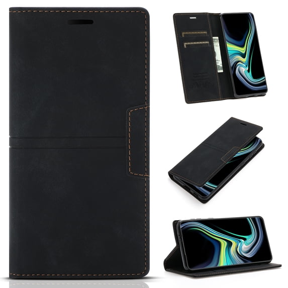 for Samsung Galaxy Note 20 Case Wallet, Premium PU Leather Case Samsung Galaxy Note 20 Cell Phone Cover, with Magnetic Closure Kickstand Card Holder, TPU Bumper Flip Wallet Case, Black