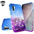thumbnail image 1 of Samsung Galaxy Note 20 Case w/[Temper Glass] Cute Glitter Liquid Quicksand Floating Sparkle Bling Girls Women - Purple/Blue, 1 of 5