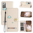 thumbnail image 1 of for Samsung Galaxy Note 20 Lovely Cartoon Pattern Wallet Flip PU Leather Case, with Wrist Strap / Credit Card Slots / Photo Slot / Cash Pocket Kickstand Cute Phone Cover for Note 20, Beige, 1 of 8