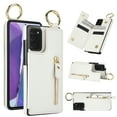thumbnail image 1 of for Samsung Galaxy Note 20 PU Leather Back Case, Vintage Kickstand Card Slots Finger Ring Zipper Drop Protective Business Phone Cover Compatible with Samsung Galaxy Note 20 - White, 1 of 9