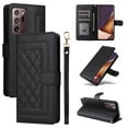 thumbnail image 1 of for Samsung Galaxy Note 20 Thin Fit Case Cover, Premium PU Leather Magnetic Wallet Flip Case with Stand Bracket Holder Flip Cover with Card Slots and Wrist Strap for Note 20 - Black, 1 of 6