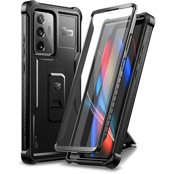 for Samsung Galaxy Note 20 Ultra 5G Case, [Built in Screen Protector and Kickstand] Heavy Duty Military Grade Protection Shockproof Protective Cover for Samsung Galaxy Note 20 Ultra Black