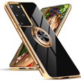 thumbnail image 1 of for Samsung Galaxy Note 20 Ultra 5G Case, Built-in 360° Rotation Ring Holder Magnetic Stand, Luxury Shiny Plating Edge Shockproof Electroplated Protective Cover (Black/Golden), 1 of 12