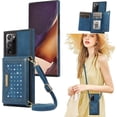 thumbnail image 1 of for Samsung Galaxy Note 20 Ultra 6.9" Crossbody Wallet Case for Women, Bling Glitter PU Leather Phone Case with RFID Blocking Card Holder Cover for Samsung Galaxy Note 20 Ultra SZ Blue, 1 of 18