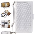 thumbnail image 1 of for Samsung Galaxy Note 20 Ultra 6.9" Wallet Case, Luxury PU Leather Folio Flip Protective Cover with Wrist Strap [Credit Card Holder ] [Zipper Pocket] [Kickstand Function] Magnetic Case,White, 1 of 7