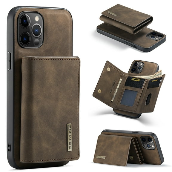 Samsung Galaxy Note 20 Ultra Case (6.9 Inch) - Magnetic Clasp Removable Synthetic Leather Wallet Case with Stand, Durable Silicone Back Cover, Lightweight Phone Protector with Card Holder (Coffee)