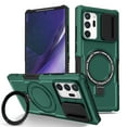 thumbnail image 1 of for Samsung Galaxy Note 20 Ultra Case with Camera Sliding Cover, [Compatible with MagSafe] with Magnetic Ring Kickstand, Military Grade Heavy Duty Protection Phone Case for Note 20 Ultra, Darkgreen, 1 of 10