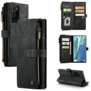 Samsung Galaxy Note 20 Ultra Case,Dteck Magnetic Wallet Case Premium Durable PU Leather Zipper Pocket Card Holder Kickstand Phone Protective Cover for Galaxy Note 20 Ultra,Black