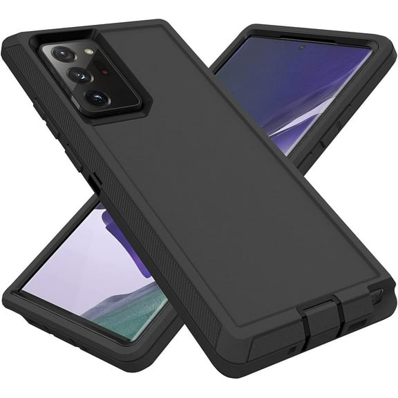 for Samsung Galaxy Note 20 Ultra Case, Heavy Duty Durable Protective Case Dustproof Shockproof Protection 3 in 1 Rugged Cover for Samsung Galaxy Note 20 Ultra 6.9 Inch (Black)