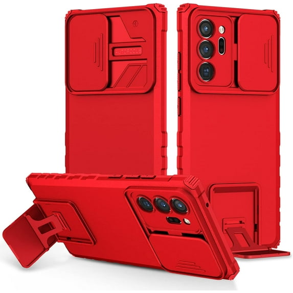 for Samsung Galaxy Note 20 Ultra Case, with Kickstand Slide Camera Cover, Support Wireless Charging, Hybrid Armor Hard Cover Heavy Duty Luxury Phone Case for Galaxy Note 20 Ultra (Note20Ultra,red)