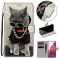 thumbnail image 1 of For Samsung Galaxy Note 20 Ultra Case, Magnetic PU Leather Phone Case With Hand Rope Strap Cute Pattern Painted Flip Credit/ ID Card Wallet Slots,Kickstand , Cool Cat, 1 of 1