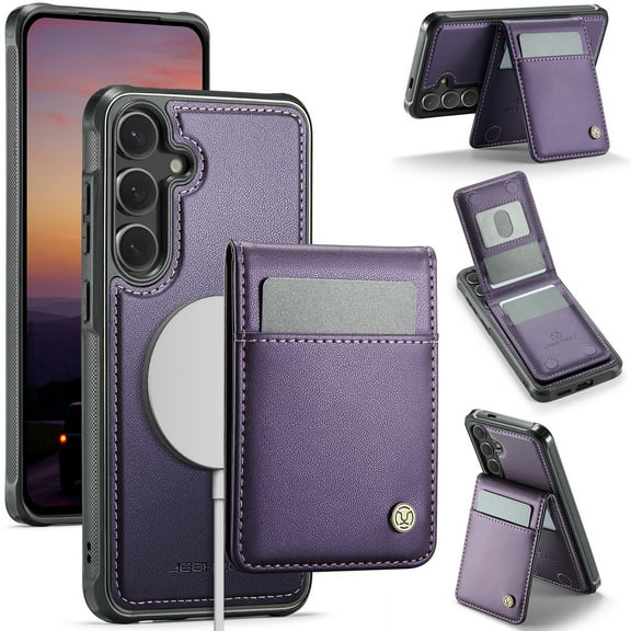 for Samsung Galaxy Note 20 Ultra Case, PU Leather Detachable Cards Holder 2 In 1 Wallet Case Comaptible with MagSafe Kickstand Magnetic Shockproof Back Cover for Samsung Galaxy Note 20 Ultra, Purple