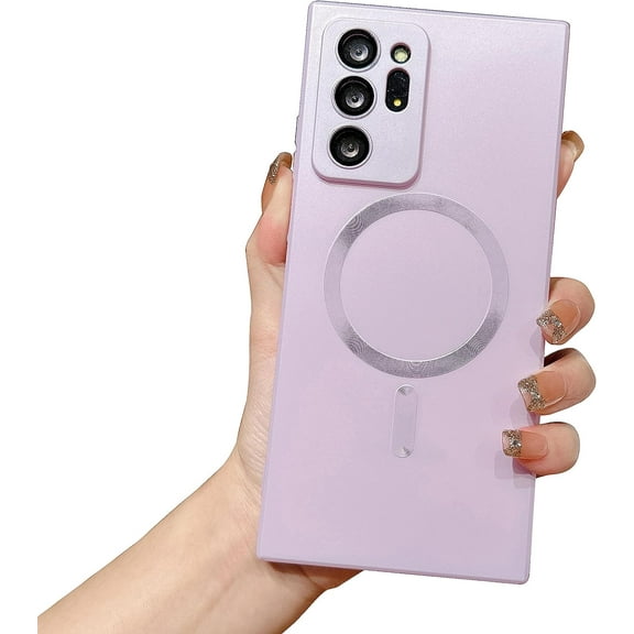 Samsung Galaxy Note 20 Ultra Phone case [Compatible with MagSafe] [Full Camera Protection Slim] Luxury Magnetic Solid Color Cover Soft Silicone Bumper for Note 20 Ultra 5g 6.9" (Purple)