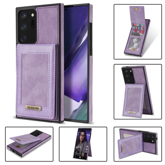 for Samsung Galaxy Note 20 Ultra Wallet Case, Durable Magnetic Back Flip PU Leather Case with Kickstand & RFID BLOCKING Card Slot Holder Shockproof Cover for Samsung Galaxy Note 20 Ultra 6.9", Purple