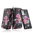 thumbnail image 1 of for Samsung Galaxy Note 20 Ultra Wallet Case - Magnetic Detachable Back Case with RFID Blocking Card Holder, Hand Strap & Crossbody Strap, Floral Flower PU Leather Flip Case for Women Girls, Black, 1 of 1