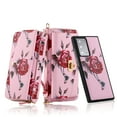 thumbnail image 1 of for Samsung Galaxy Note 20 Ultra Wallet Case - Magnetic Detachable Back Case with RFID Blocking Card Holder, Hand Strap & Crossbody Strap, Floral Flower PU Leather Flip Case for Women Girls, Pink, 1 of 12