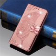 thumbnail image 1 of Samsung Galaxy Note 20 Ultra Wallet Case, Mantto Bling Butterfly Flower PU Leather Flip Phone Cover Credit Cards Slot Shockproof Kickstand Case for Samsung Galaxy Note 20 Ultra, Rosegold, 1 of 9