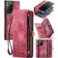 thumbnail image 1 of For Samsung Galaxy Note 20 Ultra Wallet Case,Multi-Functional Retro Leather Purse Flip Cover Zipper Wallet Case with Removable Card Slots Pocket & Detachable Wrist Strap Magnetic Phone Case, Red, 1 of 9