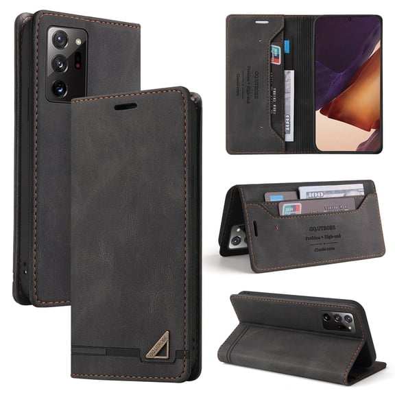 for Samsung Galaxy Note 20 Ultra Wallet Case Premium PU Leather with Credit Card Cash Pocket Flip Folio Kickstand Magnetic Drop Protection Shockproof Cover Suitable for Galaxy Note 20 Ultra - Black