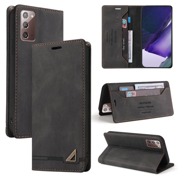for Samsung Galaxy Note 20 Wallet Case, Magnetic PU Leather Stand Up Flap with TPU Case, Samsung Galaxy Note 20 Case Wallet with Card Slot Folio Case, Compatible with Samsung Galaxy Note 20,Black