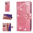 thumbnail image 1 of Samsung Galaxy Note 20 Wallet Case, Mantto Bling Butterfly Flower PU Leather Flip Phone Cover Credit Cards Slot Shockproof Protective Kickstand Case for Samsung Galaxy Note 20, Pink, 1 of 9