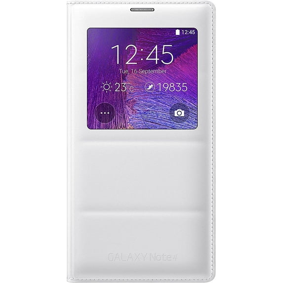 Samsung Galaxy Note 4 Case, S View Flip Cover Folio Case - White
