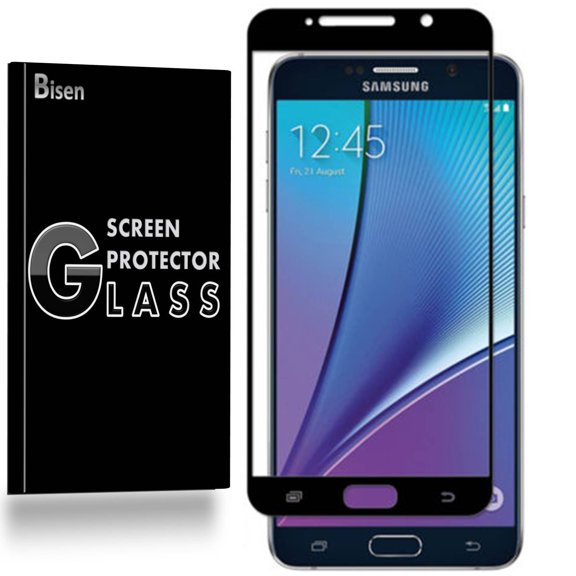 Samsung Galaxy Note 5 [BISEN] Tempered Glass [Full Coverage] Screen Protector, Edge-To-Edge Protect, Anti-Scratch, Anti-Shock, Shatterproof, Bubble Free