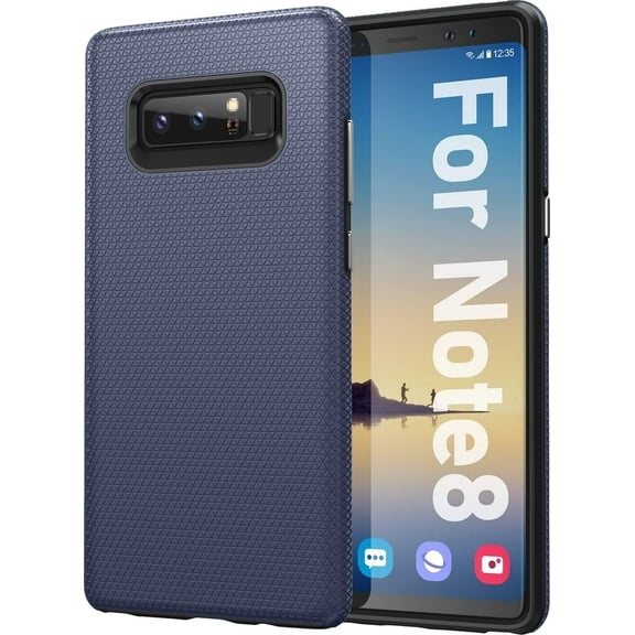for Samsung Galaxy Note 8 Case, Dual Defender Durable Designed Shockproof Anti-Scratch Phone Case, Dual Layer Heavy Duty Protection Cover for Samsung Galaxy Note 8 6.3 inch, NavyBlue