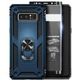 thumbnail image 1 of For Samsung Galaxy Note 8 Case with HD Film Screen Protector (Full Coverage), Nagebee Military Armor [Magnetic Ring Holder & Kickstand] Shockproof Protective Cover (Navy Blue), 1 of 5