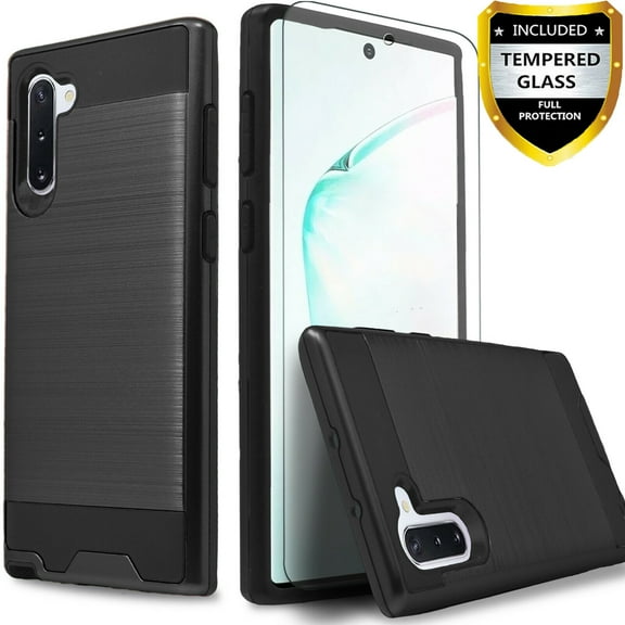 Samsung Galaxy Note 9 Case, 2-Piece Style Hybrid Shockproof Hard Case Cover with [Tempered Glass Screen Protector] Hybird Shockproof And Circlemalls Stylus Pen-Black