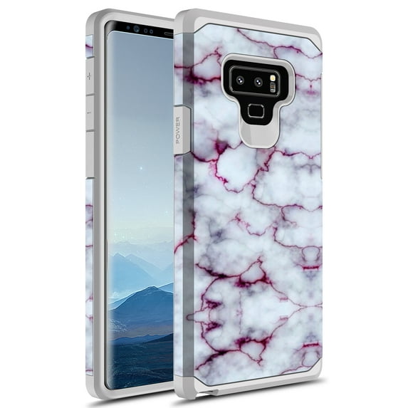 Samsung Galaxy Note 9 Case, Samsung Galaxy Note 9 Plus Case, Kaesar Slim Hybrid Dual Layer Graphic Fashion Colorful Cover Armor Case for Apple Samsung Galaxy Note 9 (Purple Marble)